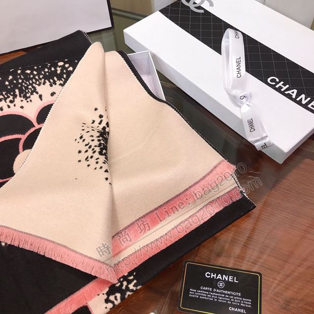 CHANEL圍巾 2019年新品素雅山茶花 香奈兒羊絨混紡長圍巾 CHANEL女圍巾  llwj6611